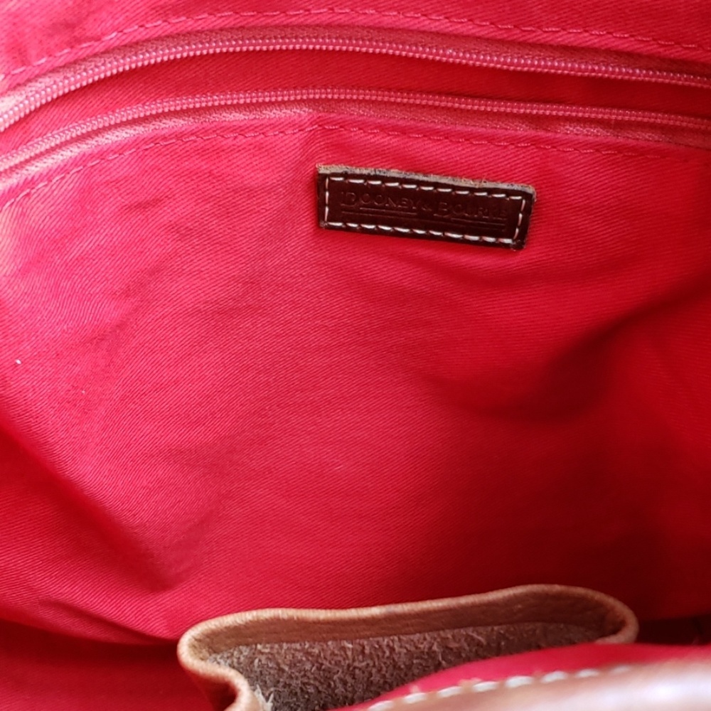 Dooney & Bourke Cognac Pebble Leather Drawstring Shoulder Bag - Picture 8 of 8
